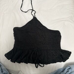 Free People Black Halter Top